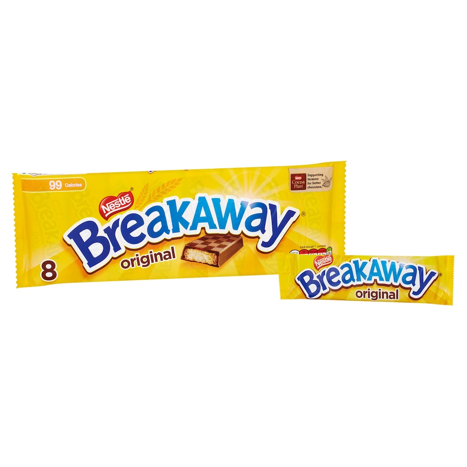 image 1 of Nestle Breakaway Milk Chocolate Biscuit Bars Multipack, 8 Pack