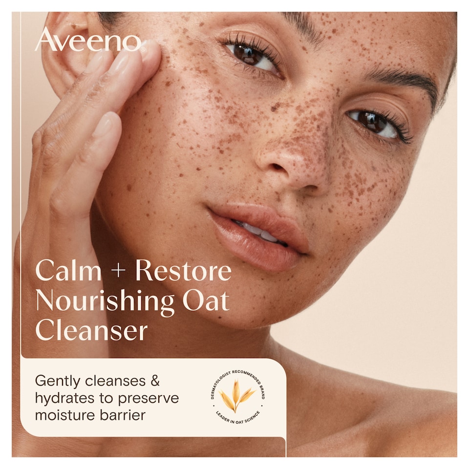 image 1 of Aveeno Face Calm and Restore Nourishing Oat Cleanser 200ml