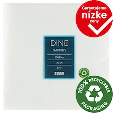 Tesco Dine obrúsky 1 vrstvové 30 cm 100 ks