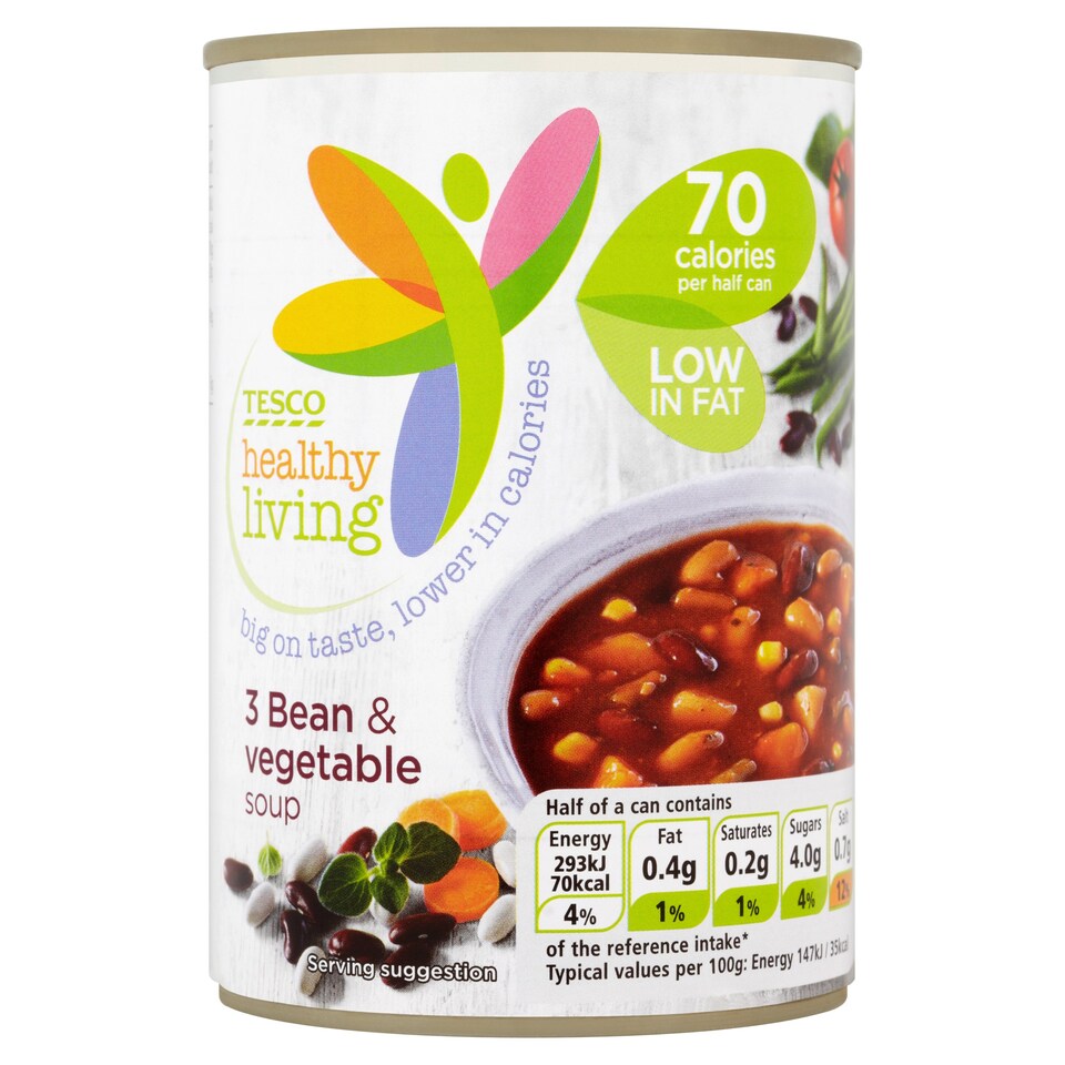 Tesco Healthy Living Three Bean And Vegetable Soup 400G
