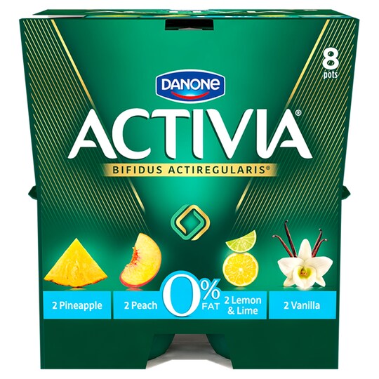 Activia 0 Fat Yellow Fruit Yoghurt 8X125g Tesco Groceries