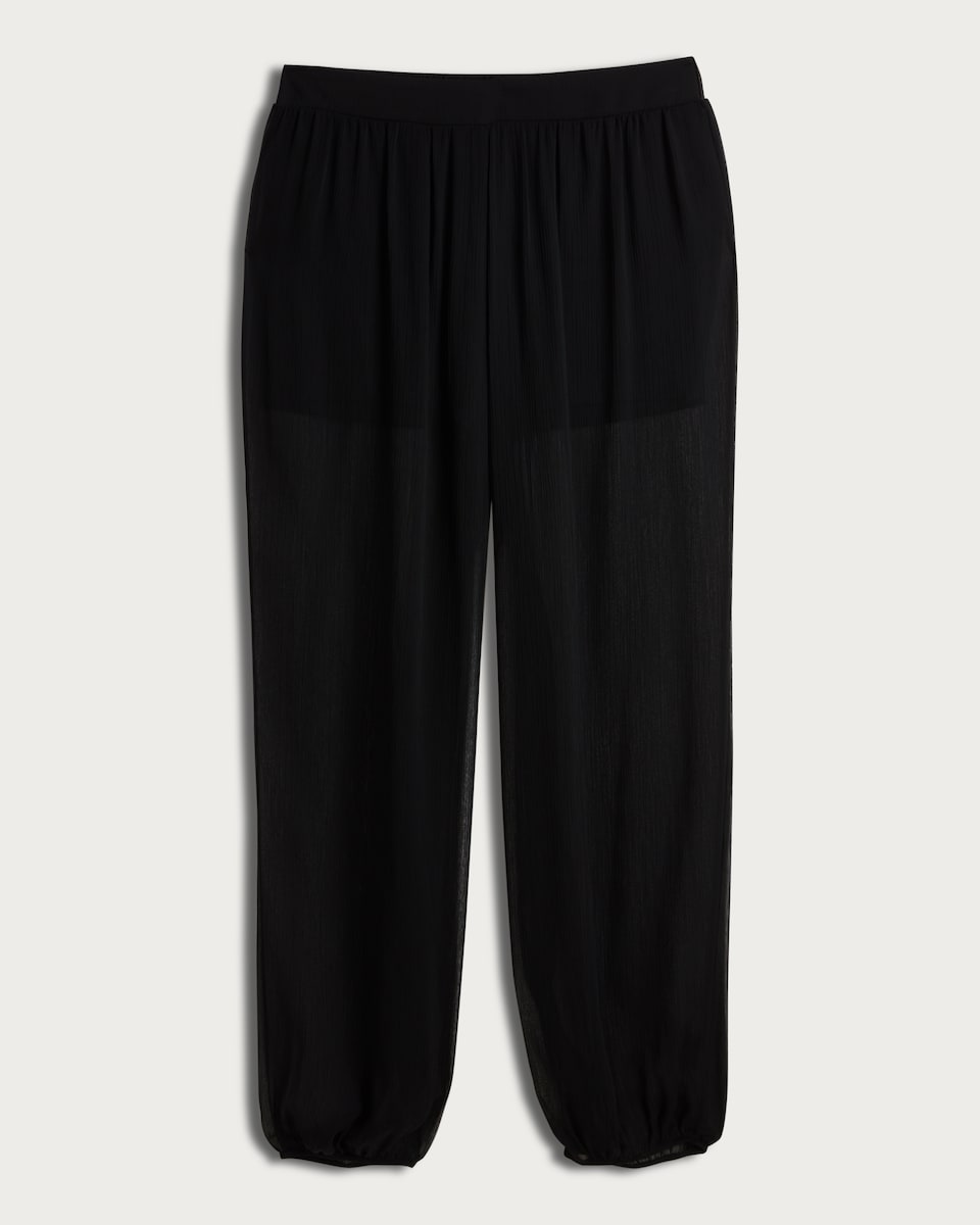 image 1 of F&F Sheer Cuffed Trousers in Black