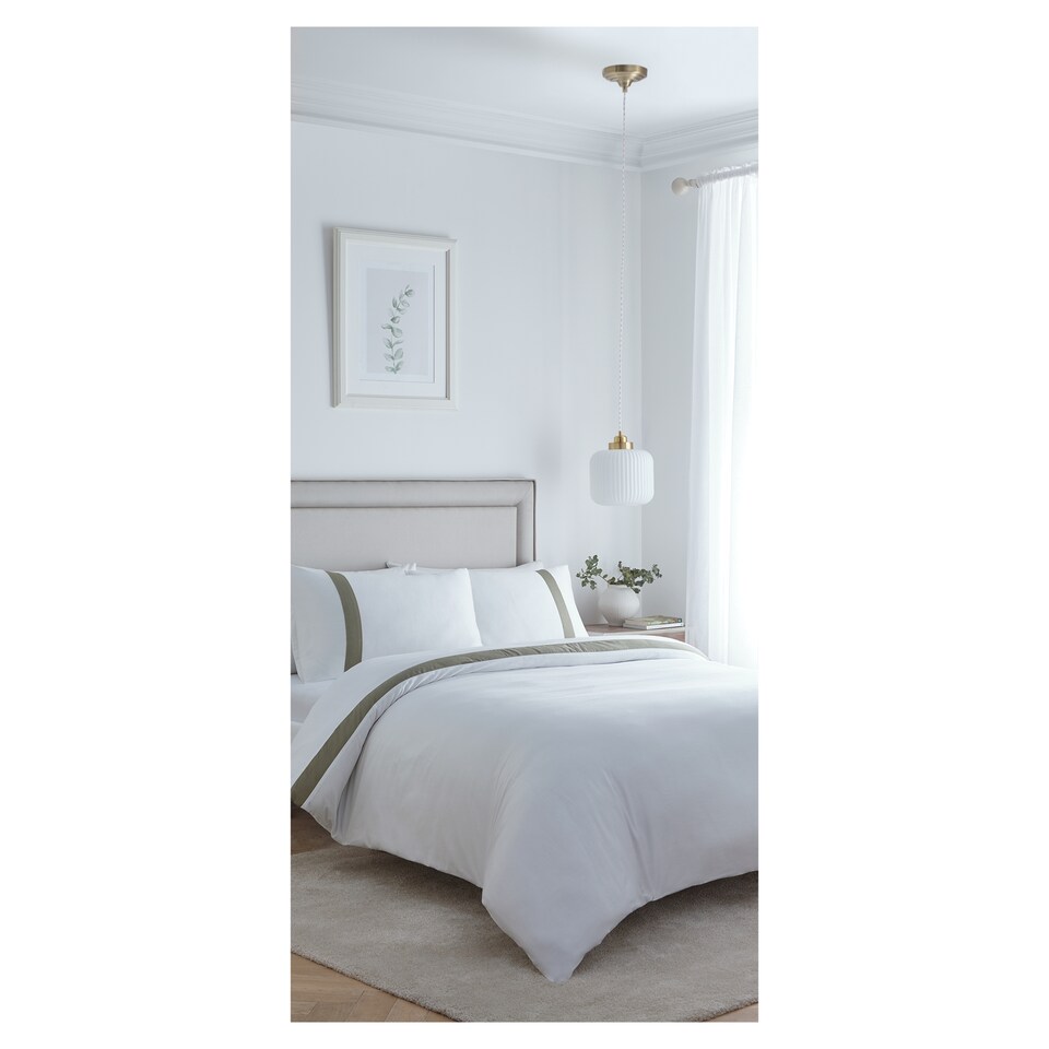 West Park Olive Panelled Duvet Cover Set Superking