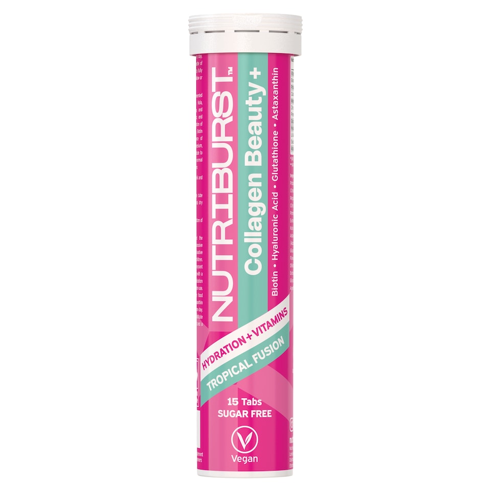 Nutriburst Collagen Beauty+  Tropical Fusion Flavour 15 Effervescent Tablets