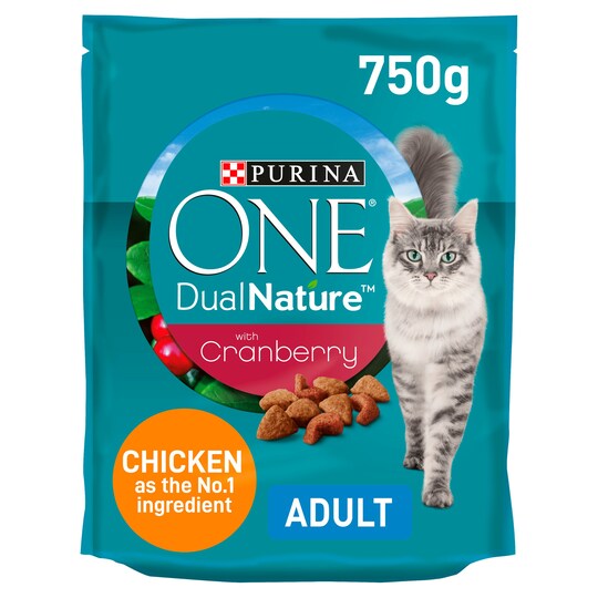 Purina One Adult Chicken Cranberry Cat Food 750g Tesco Groceries