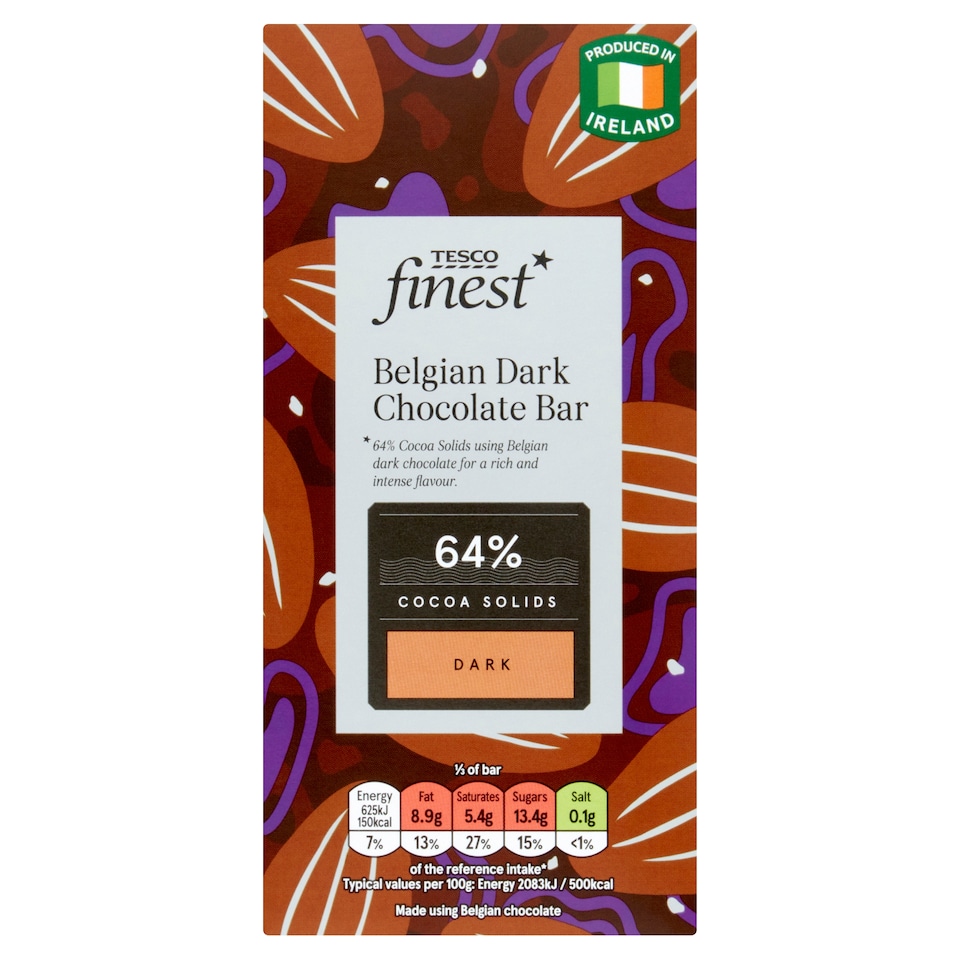 Tesco Finest Belgian Dark Chocolate Bar 90G