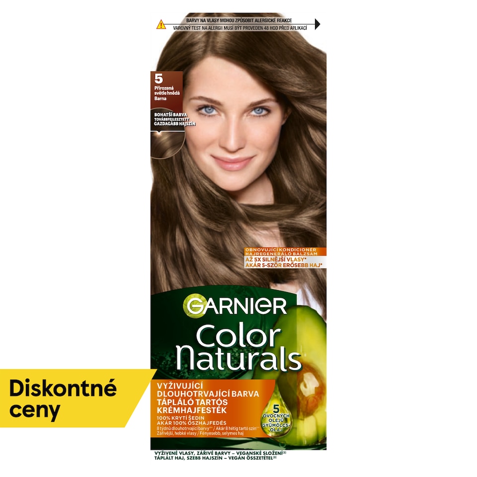 Garnier Color Naturals permanent hair color 5 Natural light brown, 60 +40 +12 ml