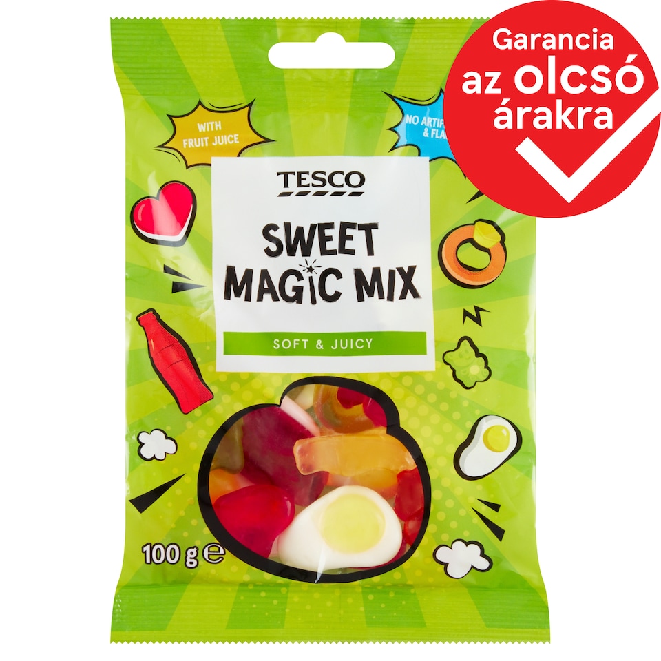 Tesco Sweet Magic Mix vegyes gyümölcsízű gumicukor 100 g
