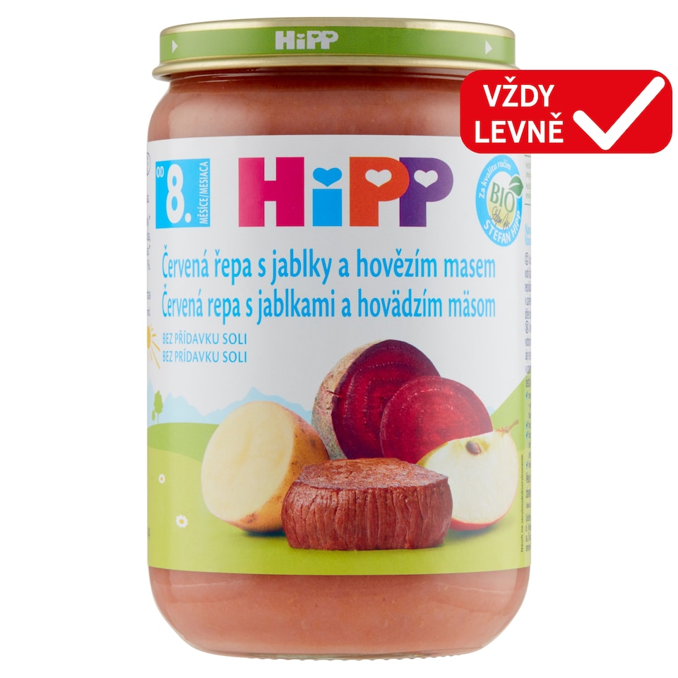 Obrázek 1 pro produkt HiPP Bio červená řepa s jablky a hovězím masem 220g
