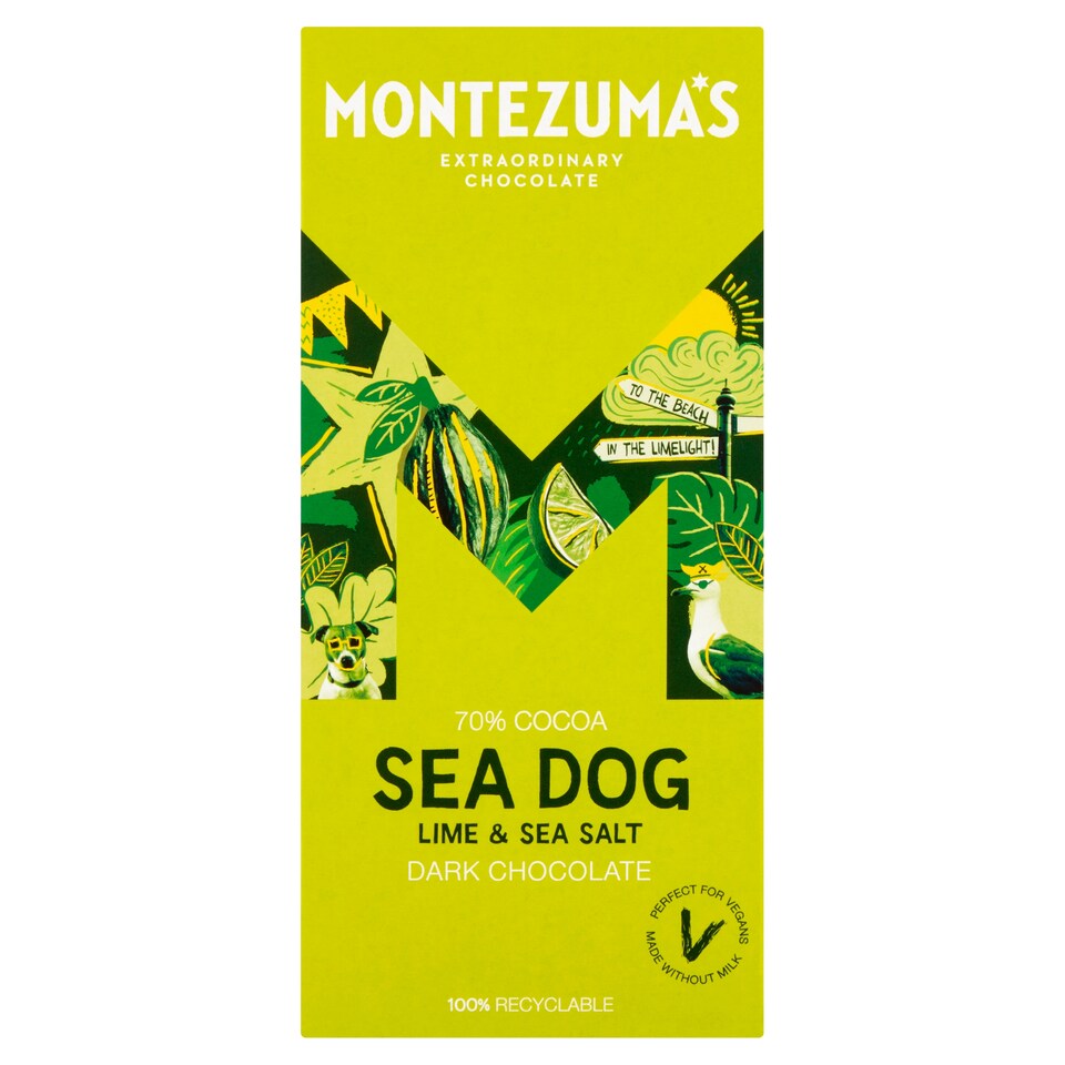 Montezuma's Sea Dog Dark Chocolate Lime&Seasalt 90G