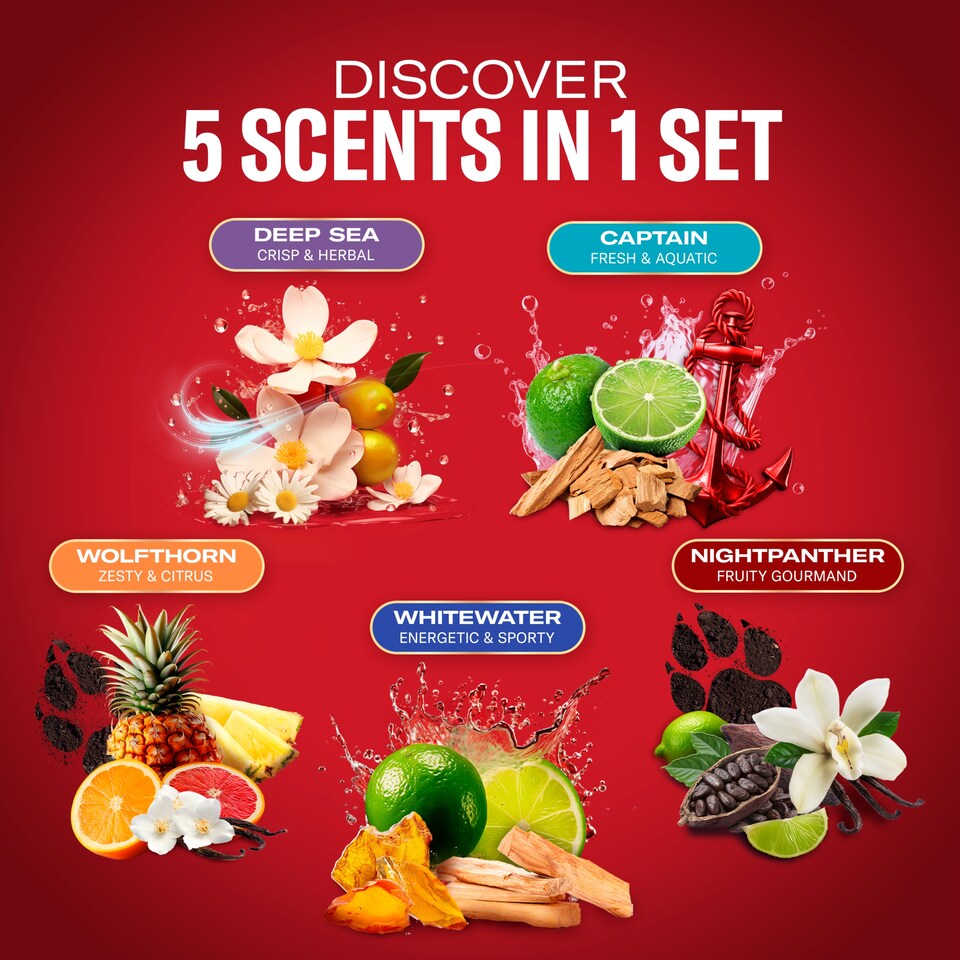 image 1 of Old Spice Discovery Box Gift Set With Deodorant Sticks, Sprays, Shower Gel