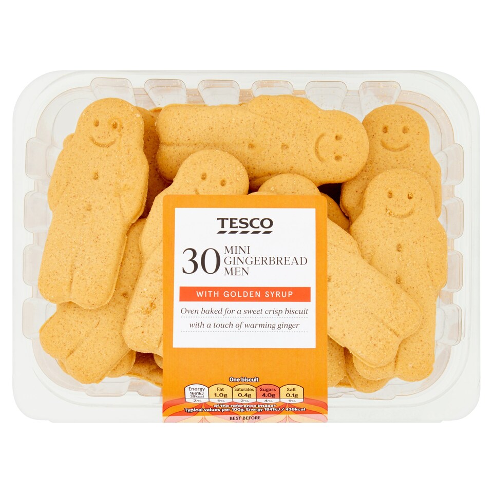 Tesco 30 Mini Gingerbread Men 270G Tesco Groceries
