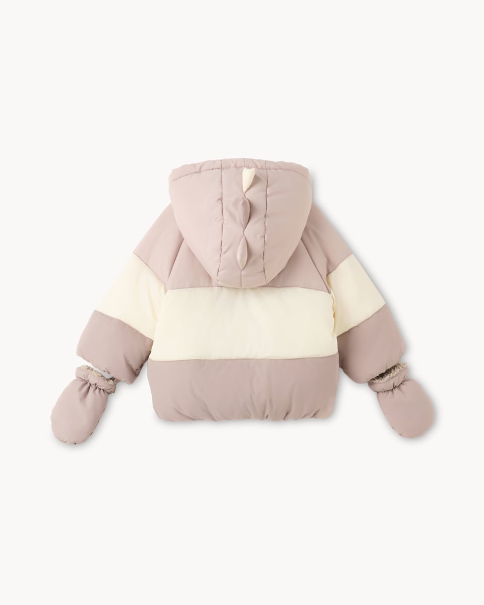 image 1 of F&F Baby Colour Block Padded Jacket in Neutral