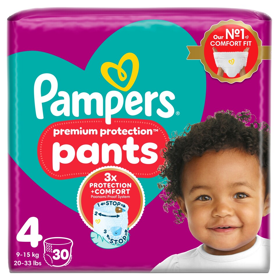 image 1 of Pampers Premium Protection Nappy Pants Size 4 30 Pack