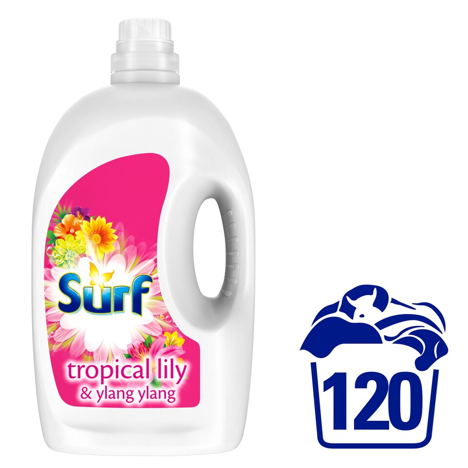 Surf Tropical Lily Biological Detergent 120 Washes 4.2L Tesco Groceries