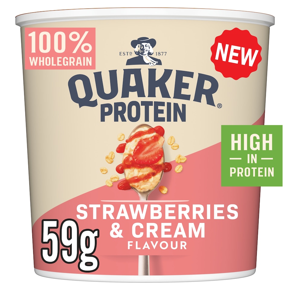 image 1 of Quaker Protein Porridge Pot - Strawberries & Cream Flavour 59g