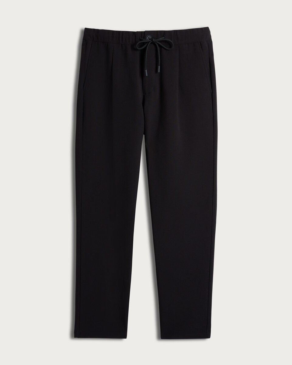 image 1 of F&F Comfort Stretch Drawstring Chino Trousers in Black