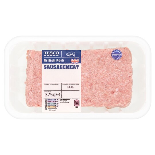 TESCO PORK SAUSAGEMEAT 375G Tesco Groceries