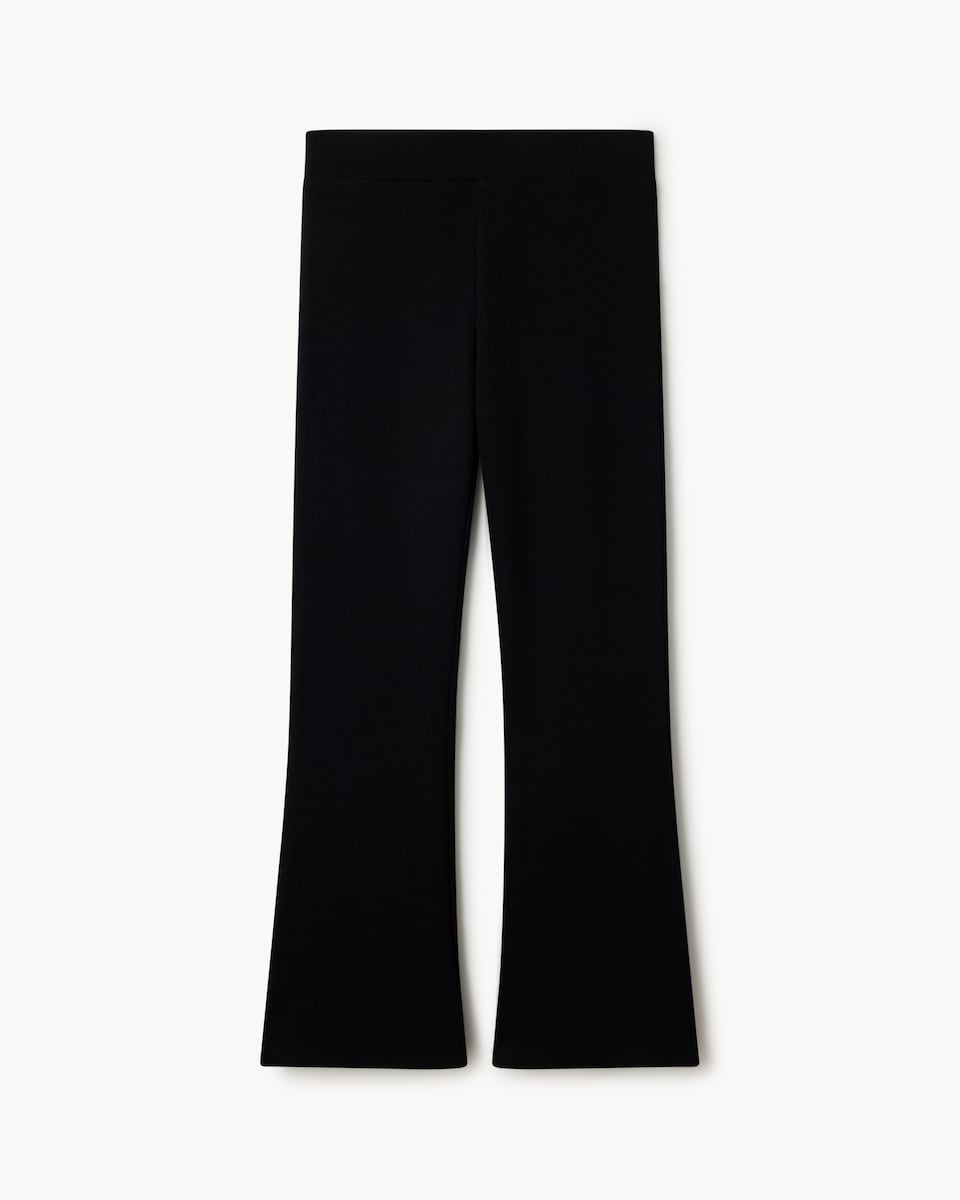 image 1 of F&F Girls Cotton Rich Flared Leggings in Black