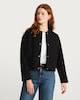 image 3 of The F&F Edit Ribbed Collar Buttoned Jacket in Black