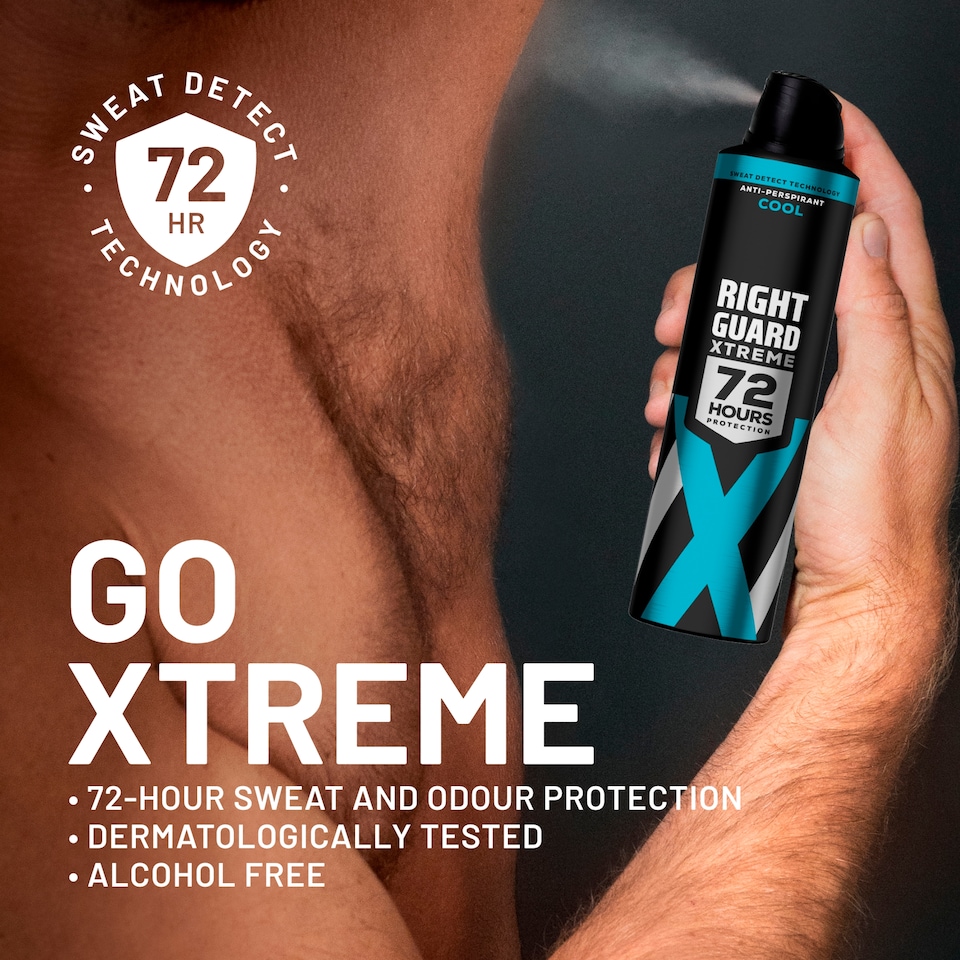 image 1 of Right Guard Xtreme Male 72 Hours Protection Anti-Perspirant Cool 250ml 