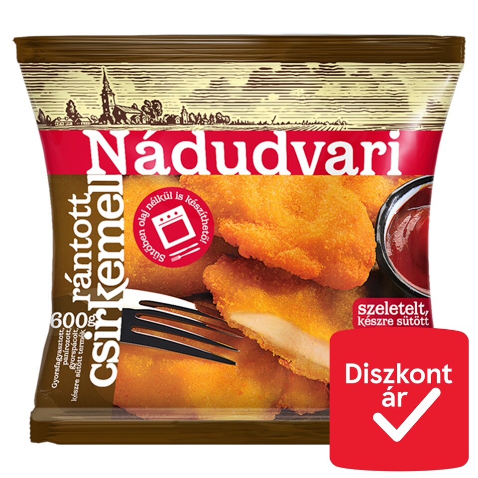 Nádudvari Quick-Frozen Sliced, Ready-Fried Breaded Chicken Breast 600 g