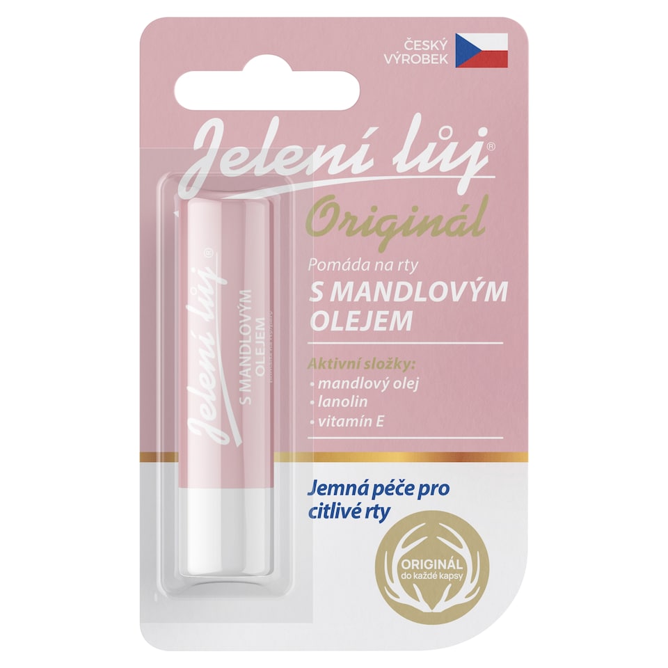 Obrázek 1 pro produkt Jelení Lůj Originál pomáda na rty s mandlovým olejem