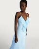 image 4 of F&F V Neck Ruffle Front Strappy Midi Dress in Blue