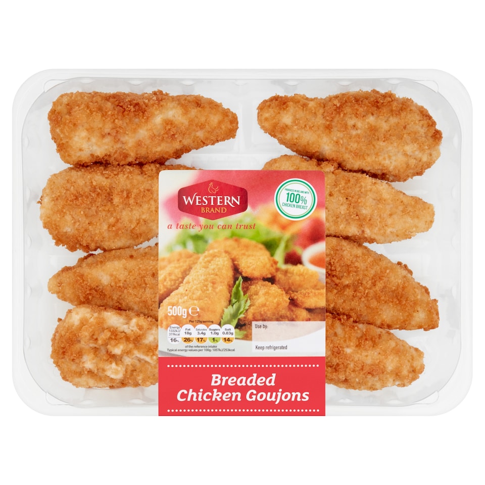 Western Brand Breaded Chicken Goujons 500G