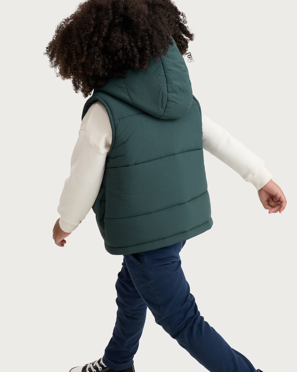 image 1 of F&F Boys 2-Piece Hooded Gilet and Jumper Set in Green