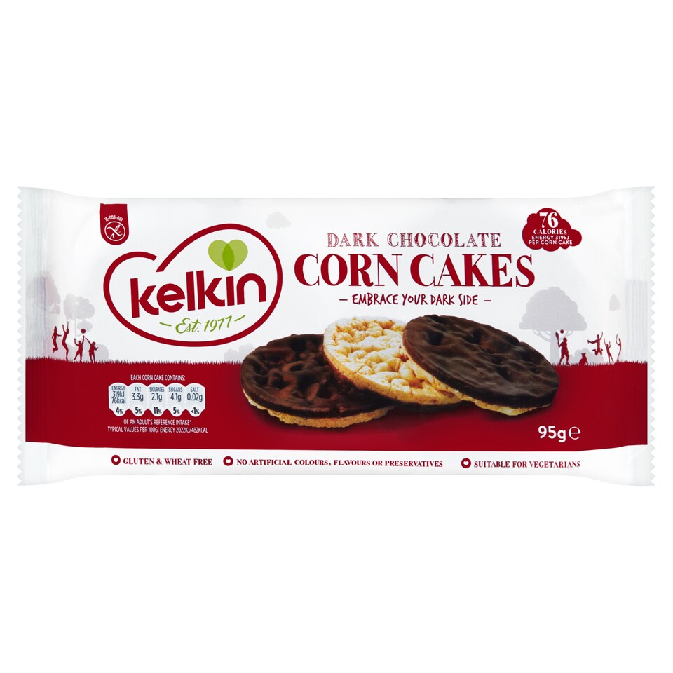 Kelkin Dark Chocolate Corn Cake 6 Pack 95G