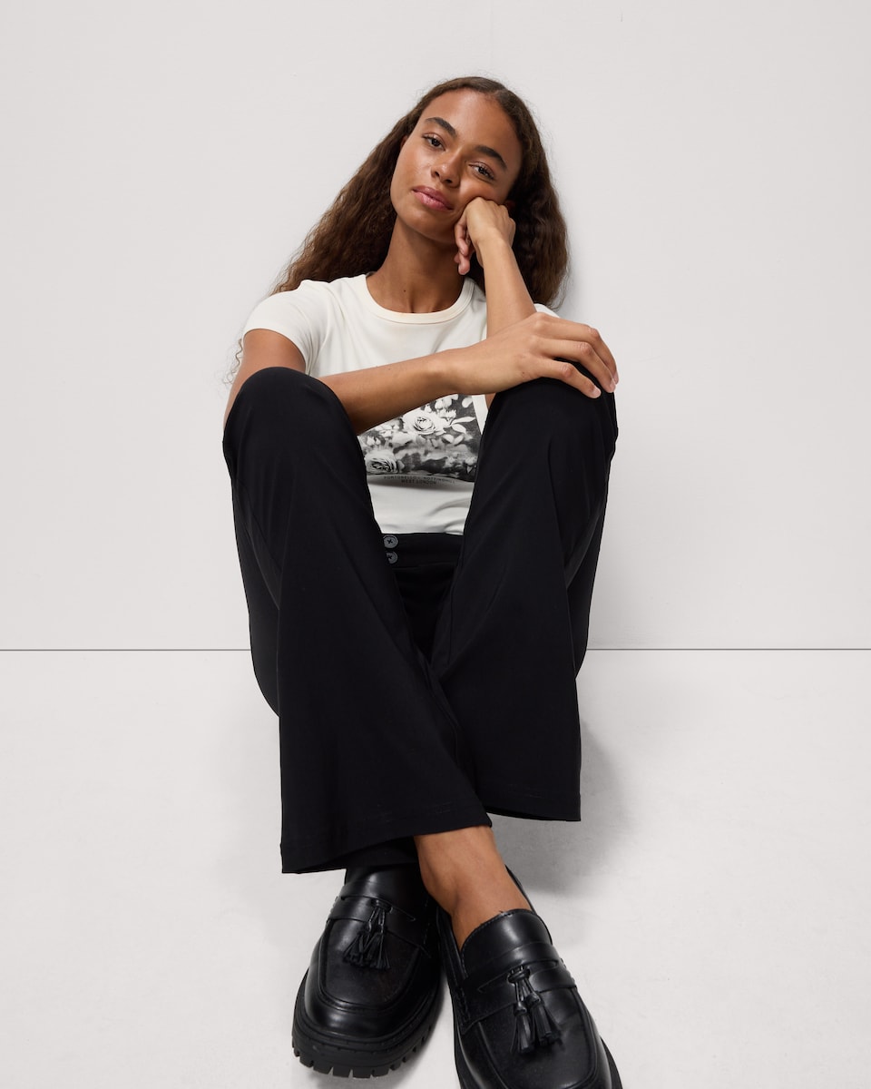image 1 of OH ME OH MY Flared Trousers in Black