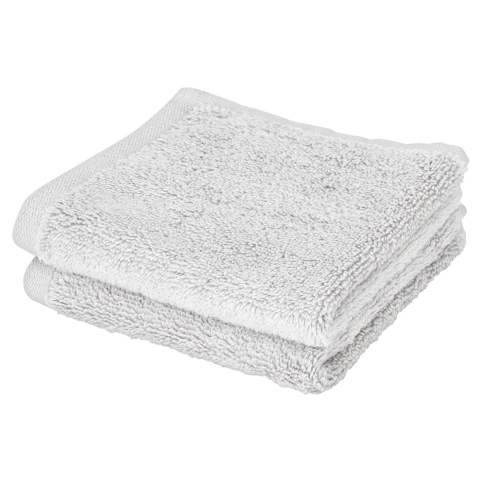 F&F Home Light Grey Supersoft Cotton Face Cloth 2 Pack