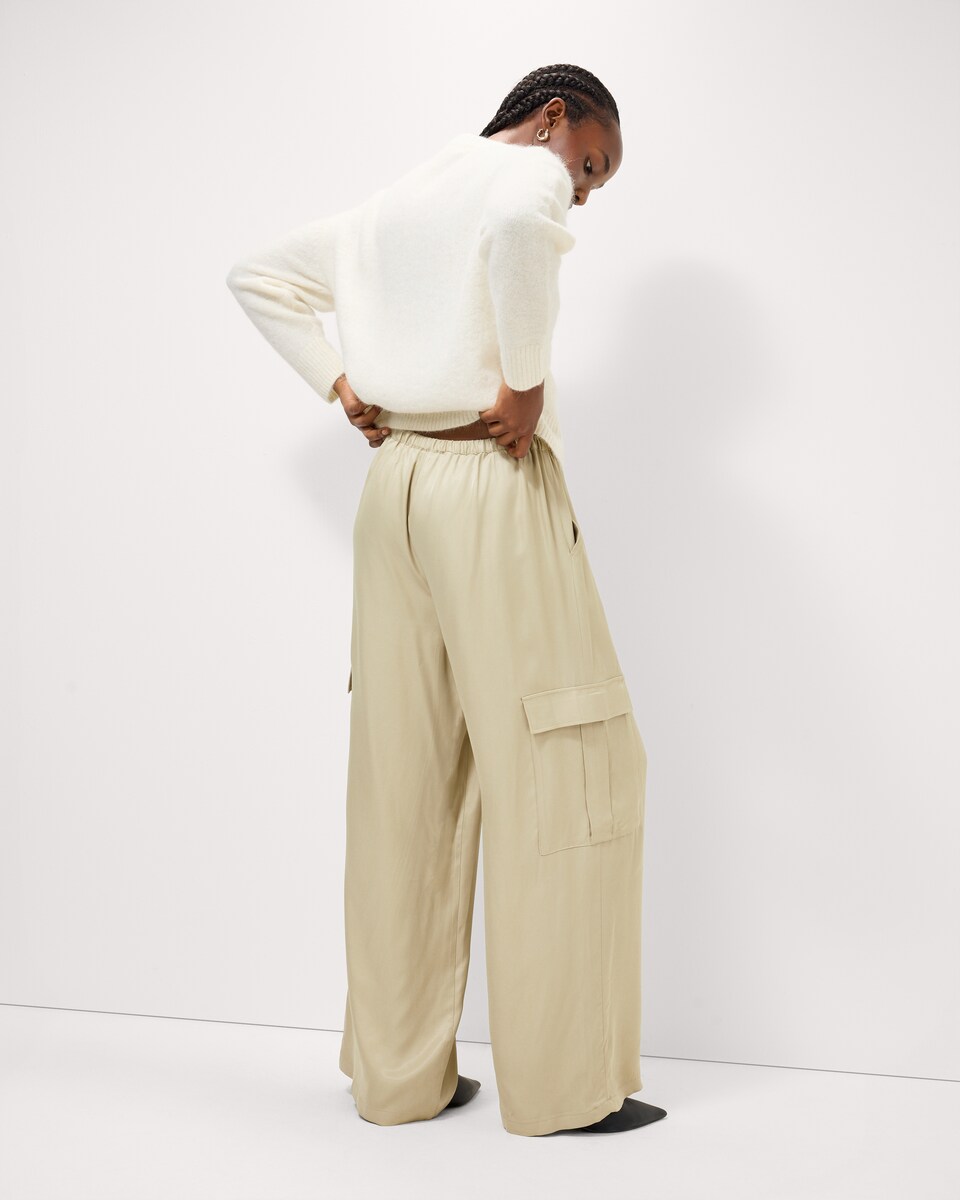 image 1 of F&F Cargo Wide Leg Trousers in Stone