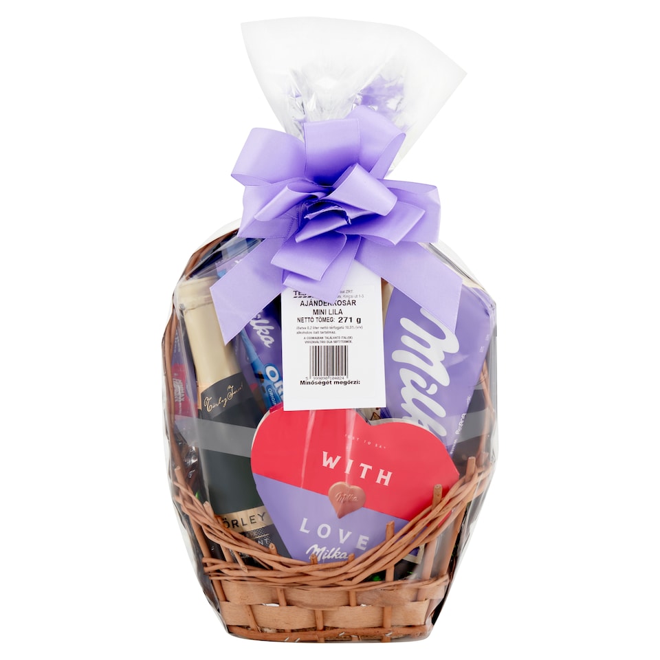 Tesco mini lila ajándékkosár