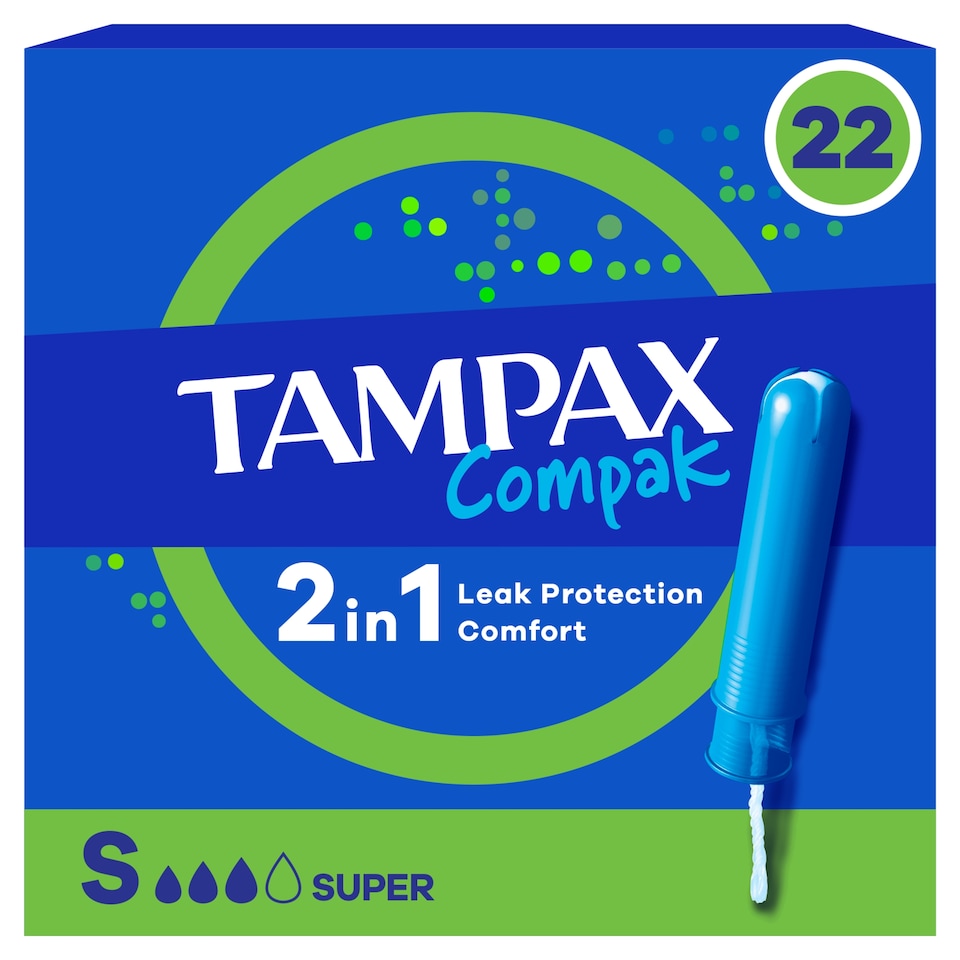 image 1 of Tampax Compak Super 22 Applicator Tampons