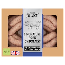 Tesco Finest Signature 8 Pork Chipolatas 440g