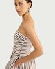 image 1 of F&F Striped Bandeau Midi Dress in Multi Brown