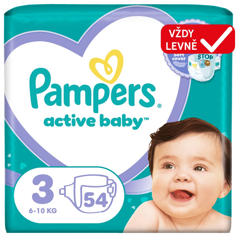 image 1 of Pampers Active Baby Size 3, 54 Nappies, 6kg-10kg