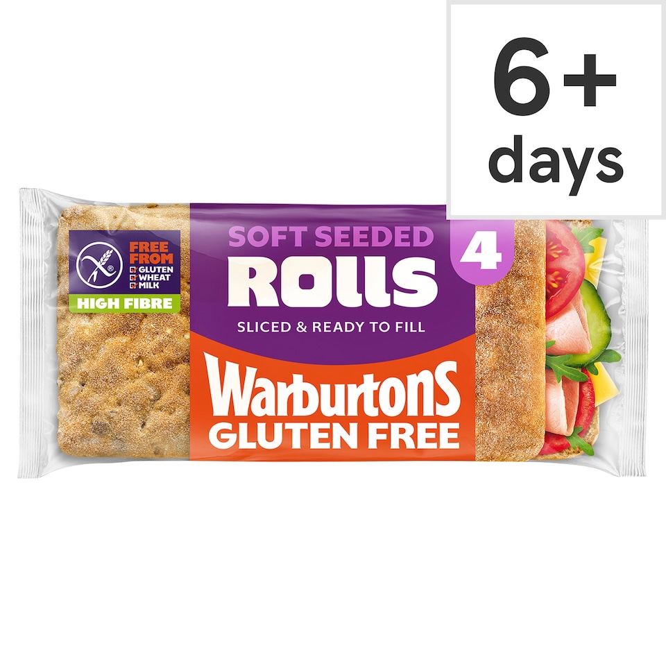 Warburtons Gluten Free Super Soft Seeded Sliced Rolls 4 Pack