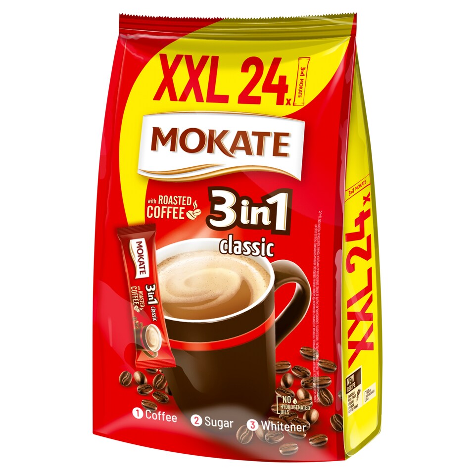 Mokate 3in1 Classic instantný kávový nápoj v prášku 24 x 17 g (408 g)