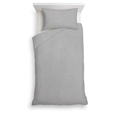 F&F Home Bedding Silver Teddy Fleece Duvet Set Single