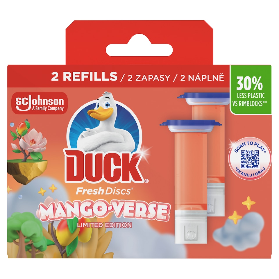 Duck Fresh Discs Mango-Verse Toilet Cleaner Discs Refill 2 x 36 ml (72 ml)
