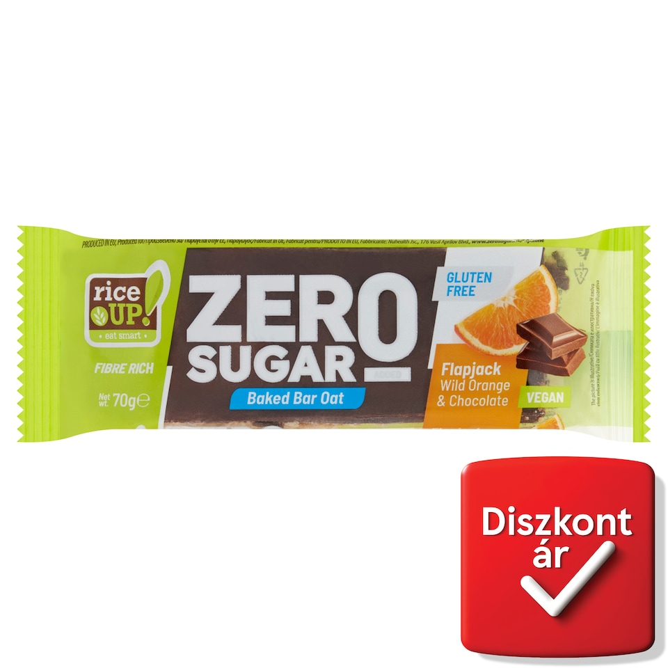 RiceUp! Zero Sugar gluténmentes zabszelet narancshéjjal és étcsokoládéval 70 g  1. kép