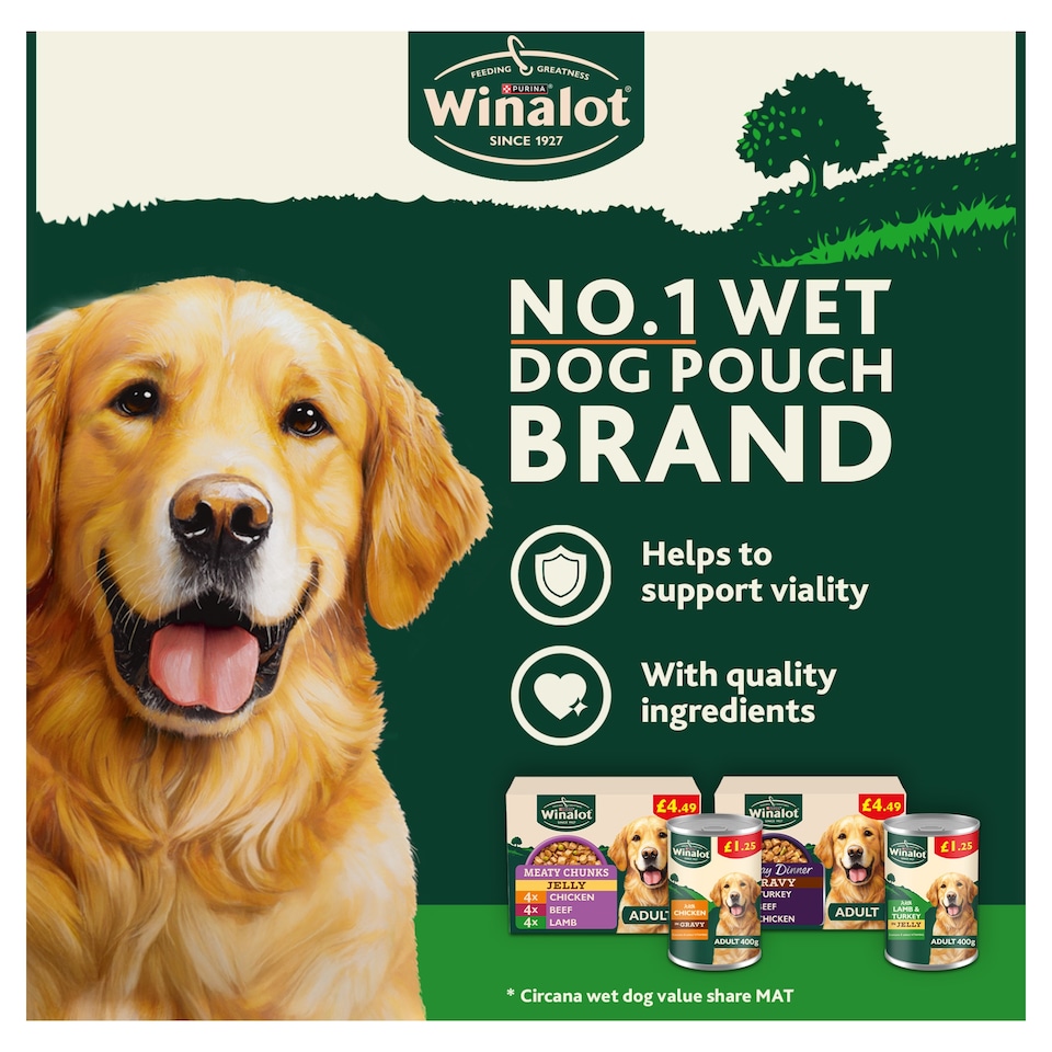 Winalot Winalot Adult Dog Food with Cod in Jelly 12 x 400g - Tesco Groceries
