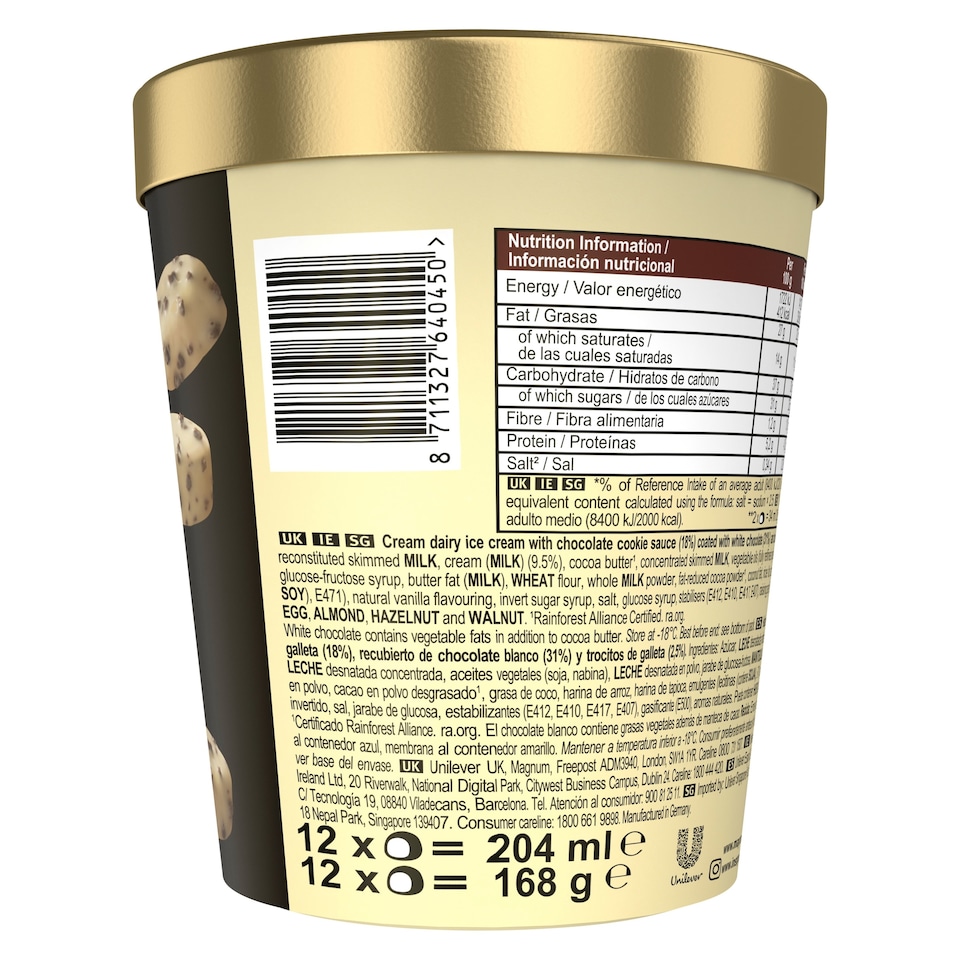 image 1 of MAGNUM BON BON WHITE CHOCOLATE & COOKIES ICE CREAM BITES X12 204ML