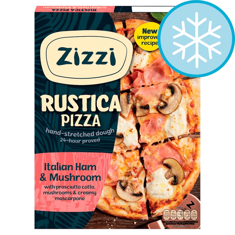 Zizzi Rustica Pizza - Italian Ham & Mushroom 415g