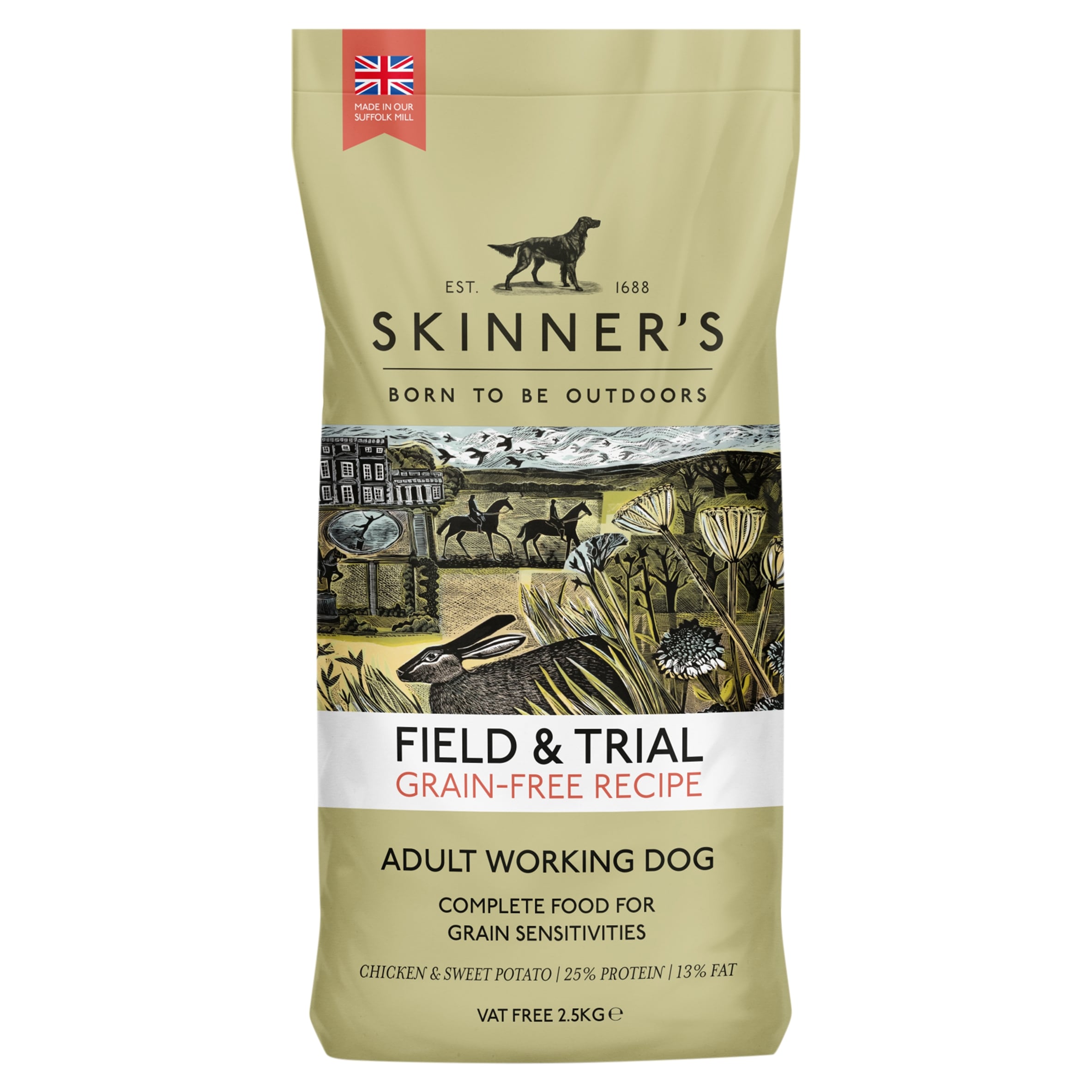 Skinner's Field & Trial Grain Free Chicken and Sweet Potato Adult Dog Food 2.5kg