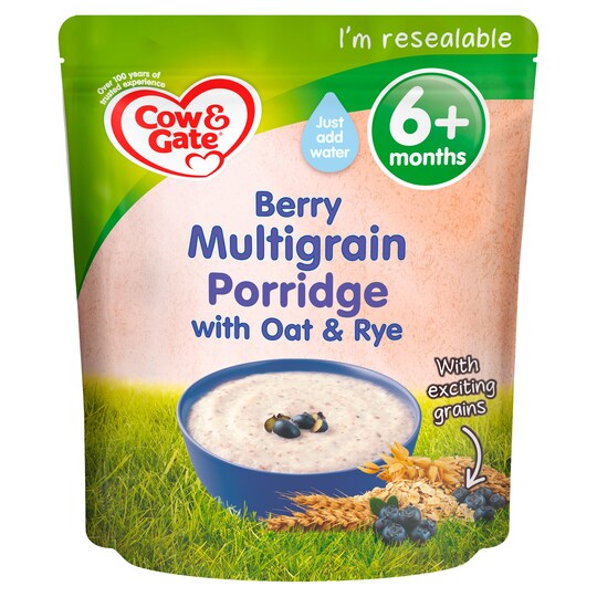 Cow & Gate Berry Multigrain Porridge Baby Cereal From 6Mth 125G Tesco