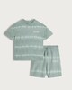 image 5 of F&F Boys Slogan Tie Dye T-Shirt and Shorts Set in Mint